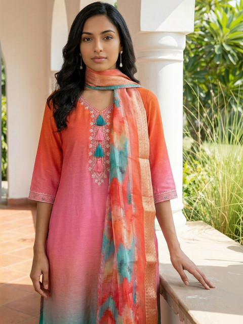 AURELIA Printed Tie and Dye Dupatta