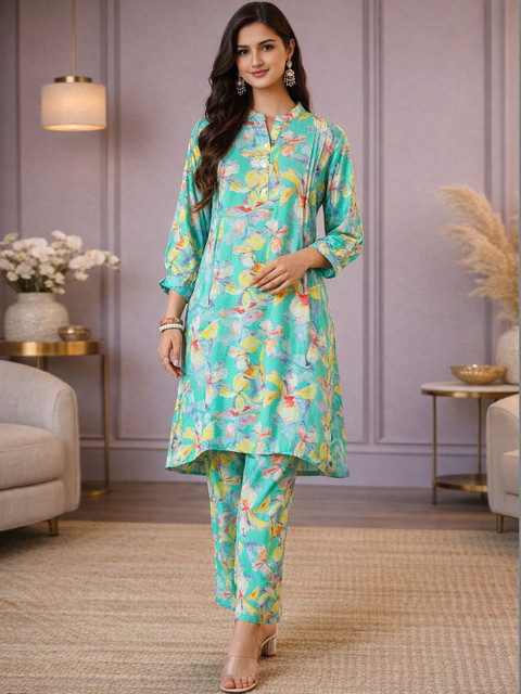 Anouk Rustic Floral Printed Tunic with Trousers