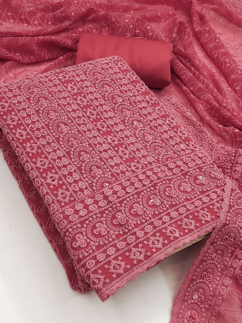 HMP Fashion Embroidered Unstitched Dress Material