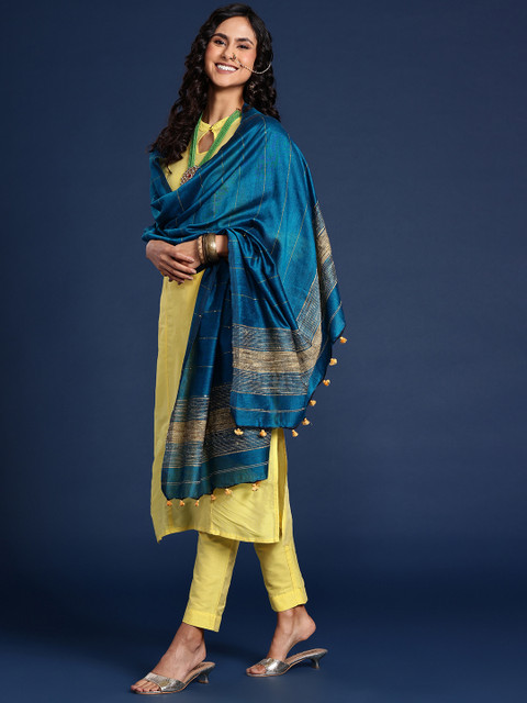 Taavi Striped Dupatta with Sequinned Details - Image 2