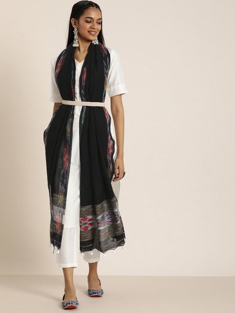 Taavi Ethnic Motifs Woven Design Cotton Dupatta