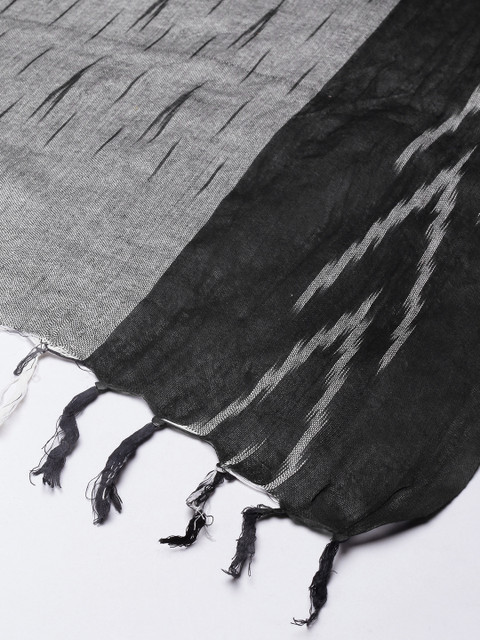 Taavi Woven Design Pure Cotton Ikat Dupatta - Image 3