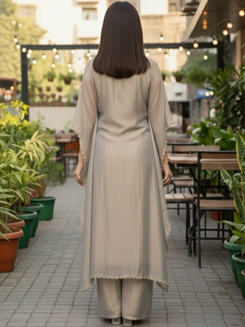 Anouk Rustic Women Ethnic Motifs Embroidered Regular Thread Work Kurta with Palazzos - Image 3