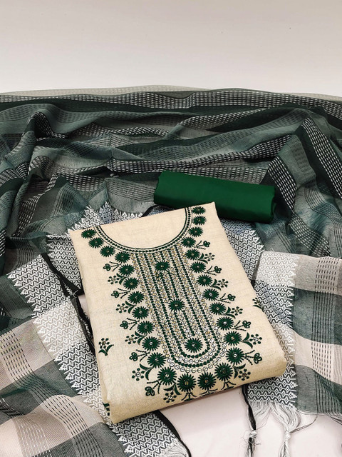 Dhaaga Ghar Embroidered Pure Cotton Unstitched Dress Material