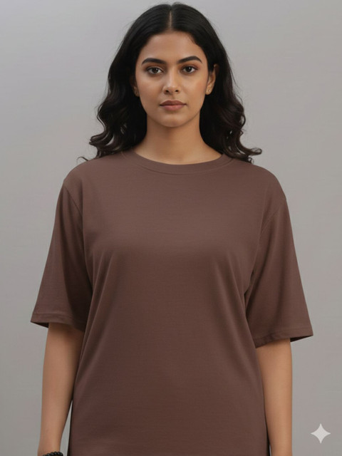 Moonaa Women Regular Fit Round Neck T-shirt