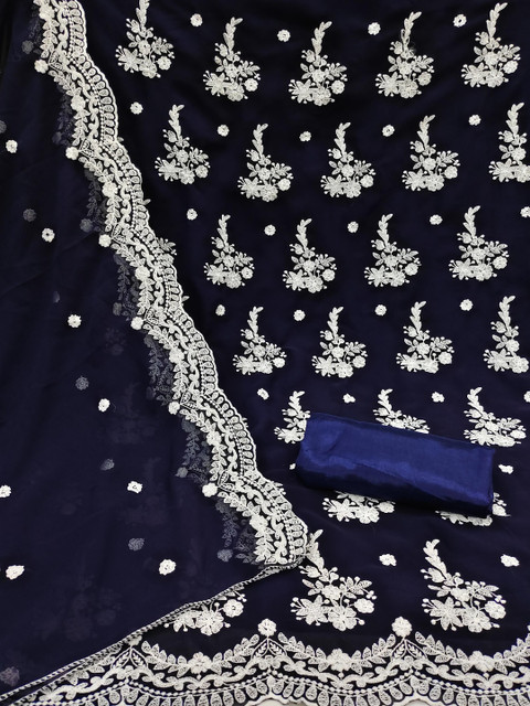 Dhaaga Ghar Embroidered Silk Georgette Unstitched Dress Material - Image 2