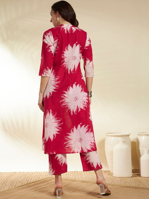 SINGNI Printed Pure Cotton Top With Palazzos Co-Ords - Image 2