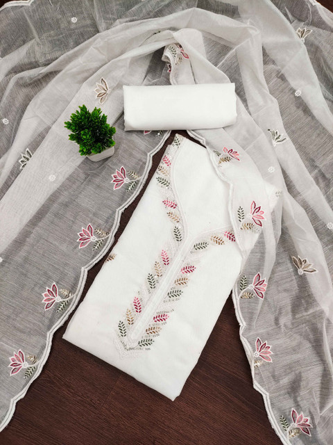 Dhaaga Ghar Embroidered Pure Cotton Unstitched Dress Material