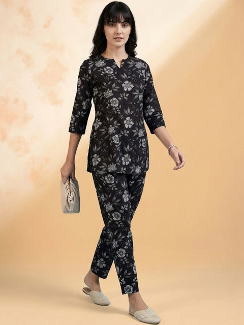 all about you Printed Round Neck Tunic & Trousers Co-Ords - Image 7