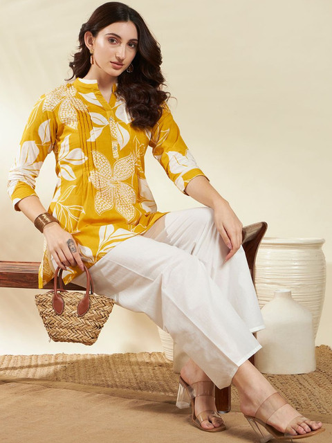 SINGNI Printed Pure Cotton Top With Palazzos Co-Ords