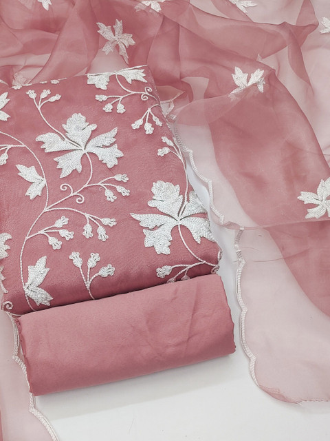 Dhaaga Ghar Embroidered Organza Unstitched Dress Material