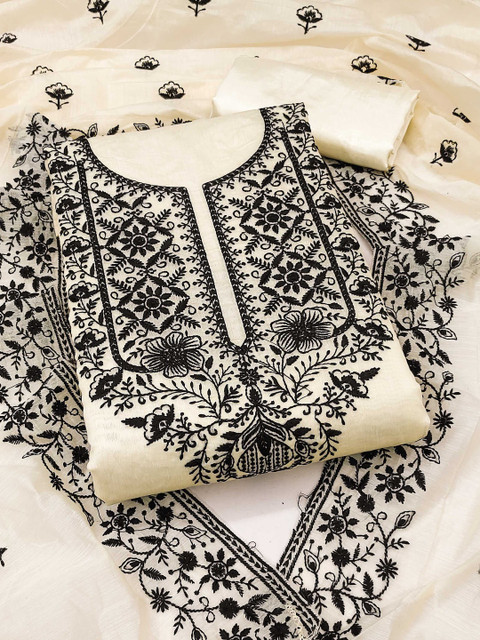 Dhaaga Ghar Embroidered Pure Cotton Unstitched Dress Material