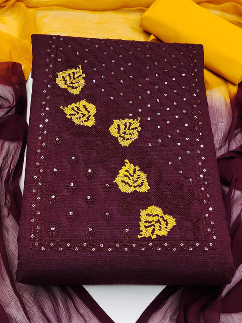 Dhaaga Ghar Embroidered Unstitched Dress Material