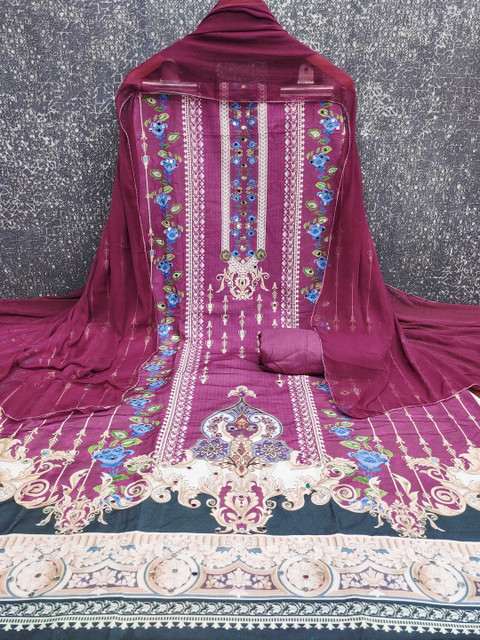Dhaaga Ghar Printed Unstitched Dress Material - Image 2