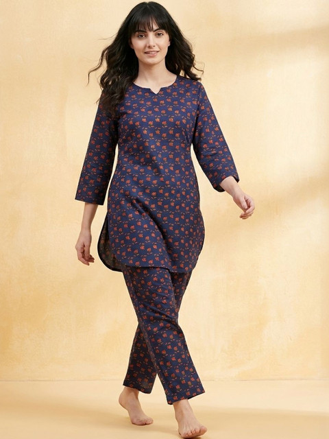 all about you Printed Round Neck Tunic & Trousers Co-Ords