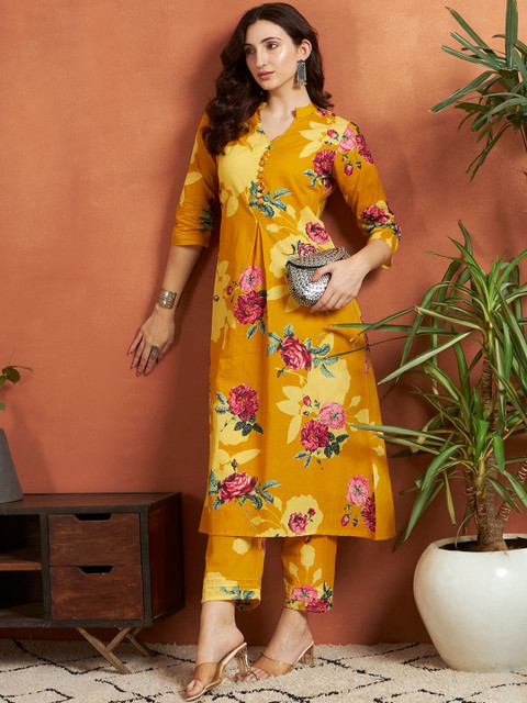 SINGNI Printed Pure Cotton Top With Palazzos Co-Ords