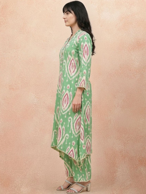 all about you Printed V-Neck Tunic & Trousers Co-Ords