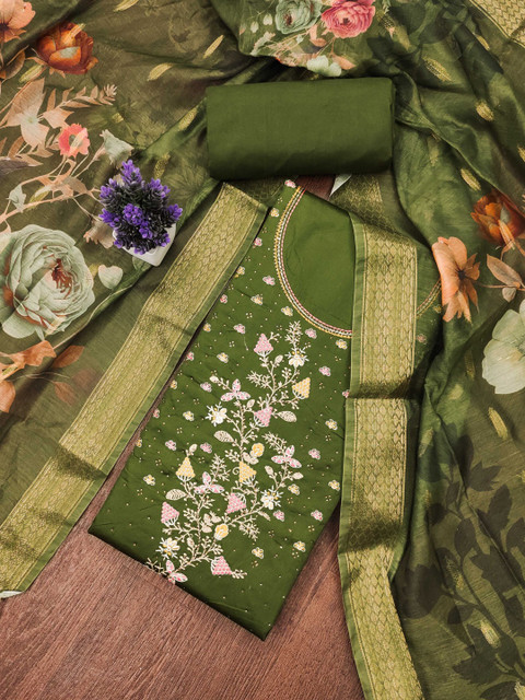 Dhaaga Ghar Embroidered Unstitched Dress Material