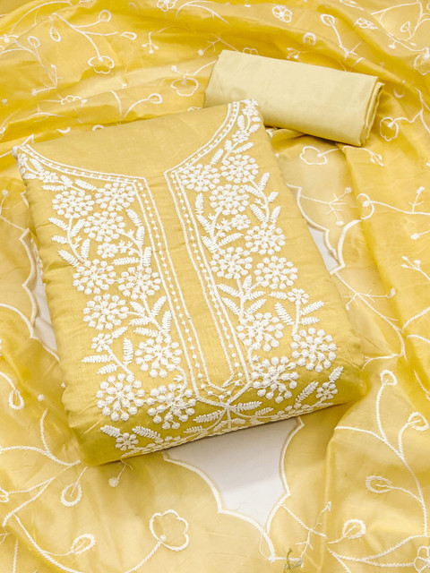 Dhaaga Ghar Embroidered Pure Cotton Unstitched Dress Material