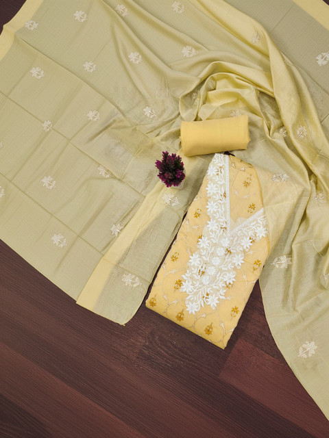 Dhaaga Ghar Embroidered Pure Cotton Unstitched Dress Material