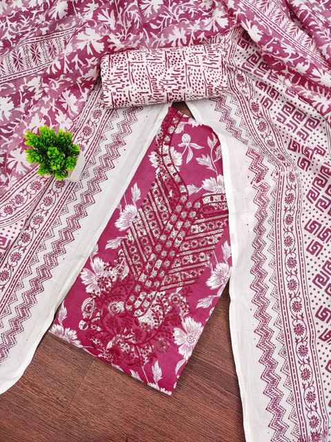 Dhaaga Ghar Printed Pure Cotton Unstitched Dress Material