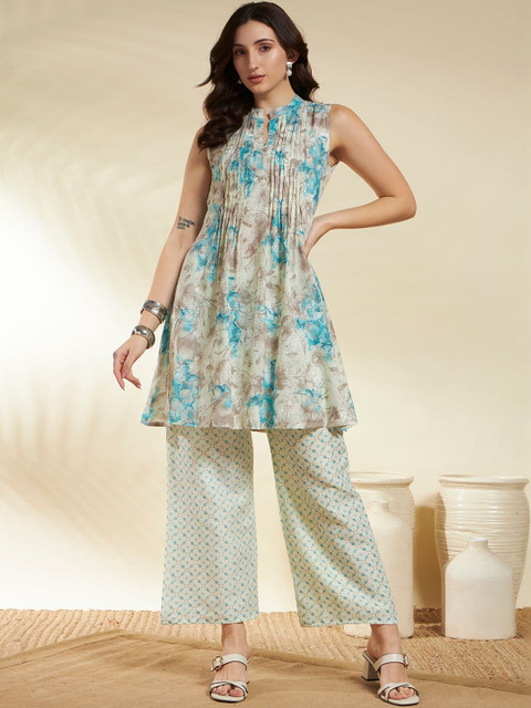 SINGNI Printed Pure Cotton Top With Palazzos Co-Ords
