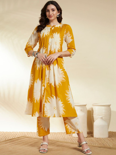 SINGNI Printed Pure Cotton Top With Palazzos Co-Ords