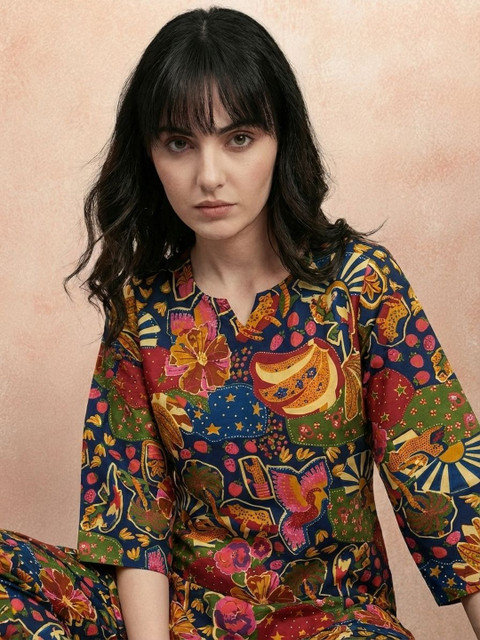 all about you Printed Round Neck Tunic & Trousers Co-Ords - Image 6