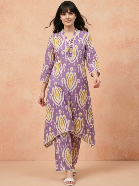 all about you Printed V-Neck Tunic & Trousers Co-Ords