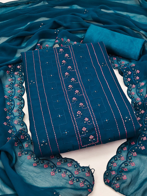 Dhaaga Ghar Embroidered Unstitched Dress Material