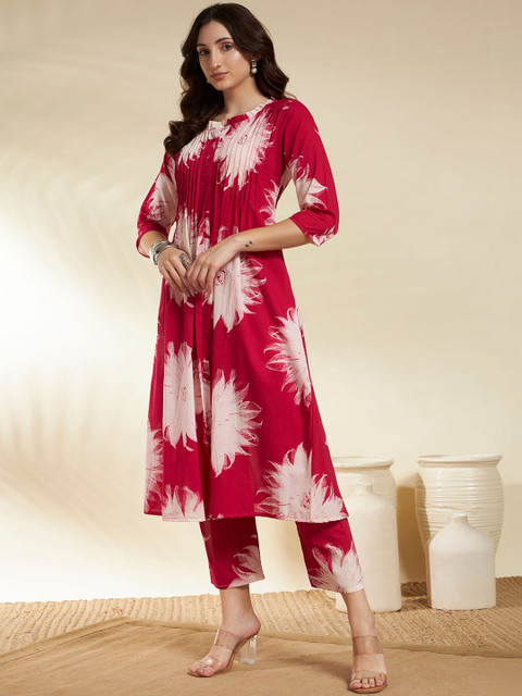 SINGNI Printed Pure Cotton Top With Palazzos Co-Ords - Image 6