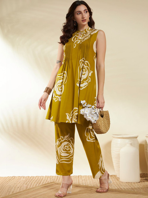 SINGNI Printed Pure Cotton Top With Palazzos Co-Ords