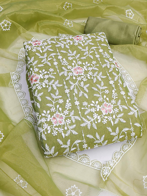 Dhaaga Ghar Embroidered Pure Cotton Unstitched Dress Material