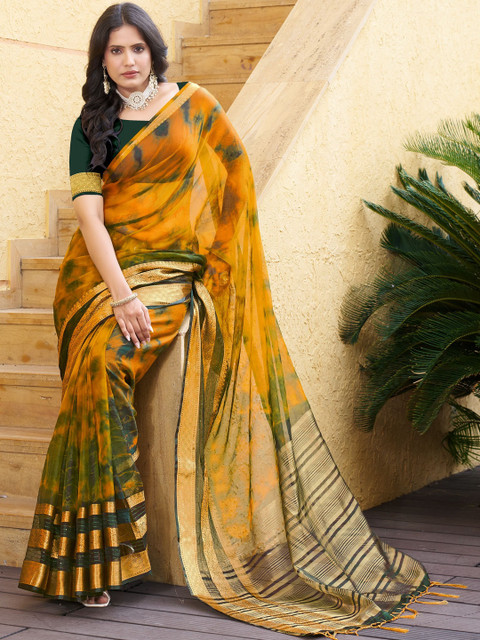 KOTHARI SST Tie and Dye Organza Patola Saree