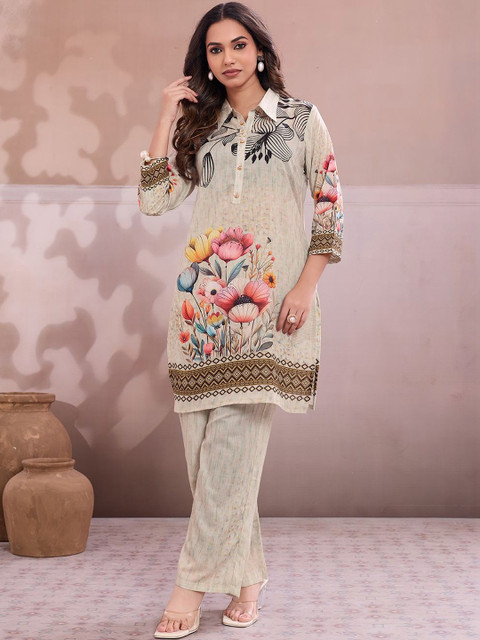 Inddus Printed Tunic With Trousers Co-Ords