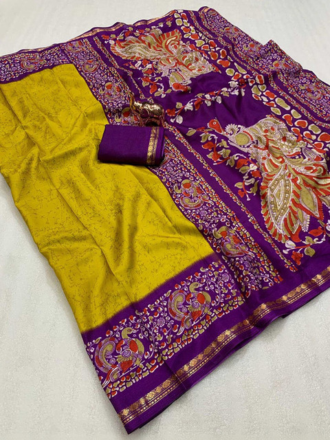 Peachmode Ethnic Motifs Zari Silk Blend Saree - Image 4