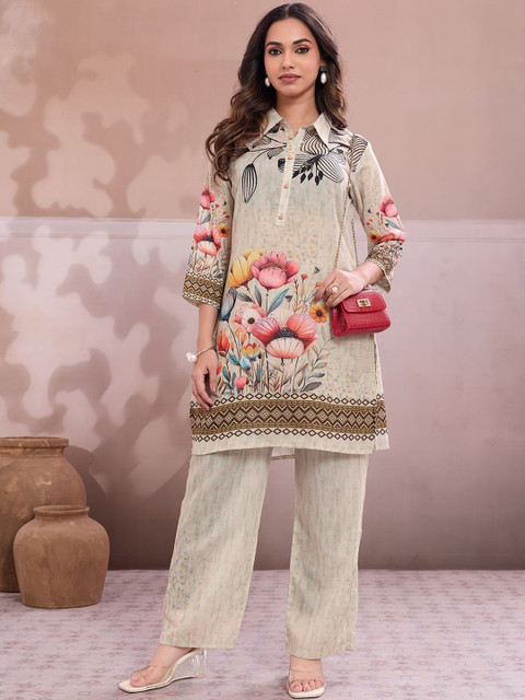 Inddus Printed Tunic With Trousers Co-Ords - Image 3
