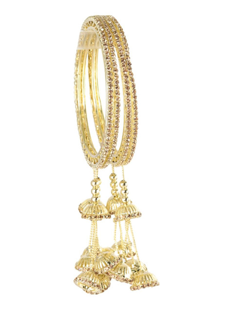 ZULKA Set Of 4 Zirconia Gemstone Studded Bangles