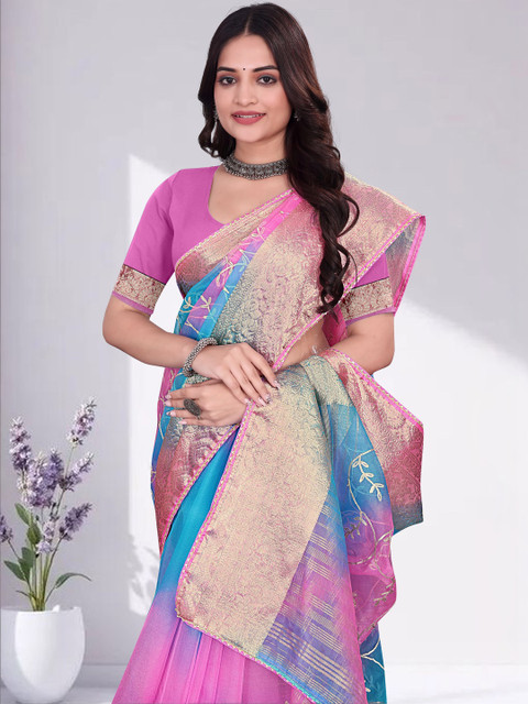KOTHARI KS Woven Design Zari Organza Designer Patola Saree