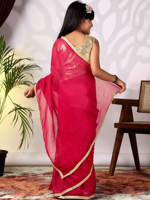 LOOKS AND LIKES Poly Chiffon Saree - Image 4