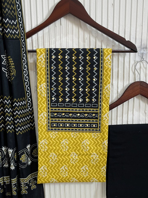 SALWAR STUDIO Printed Pure Cotton Unstitched Dress Material - Image 2