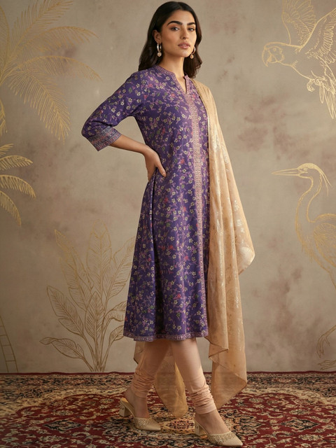 AURELIA Ethnic Motifs Printed Dupatta with Zari - Image 4