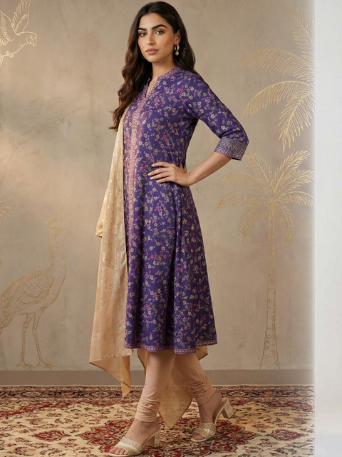 AURELIA Ethnic Motifs Printed Dupatta with Zari - Image 3