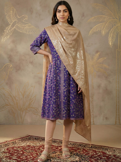 AURELIA Ethnic Motifs Printed Dupatta with Zari