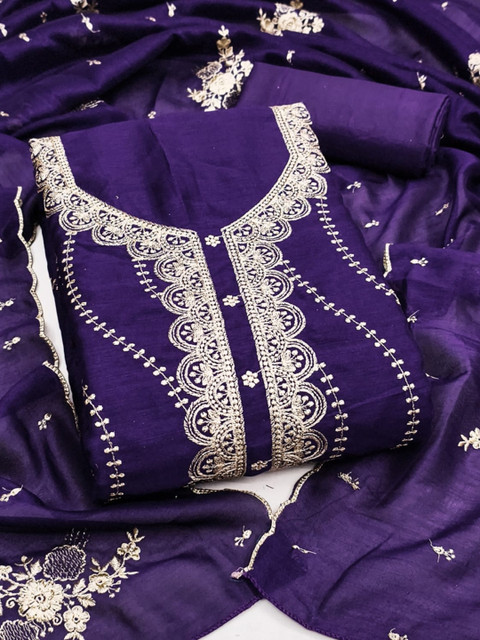 KALINI Embroidered Unstitched Dress Material