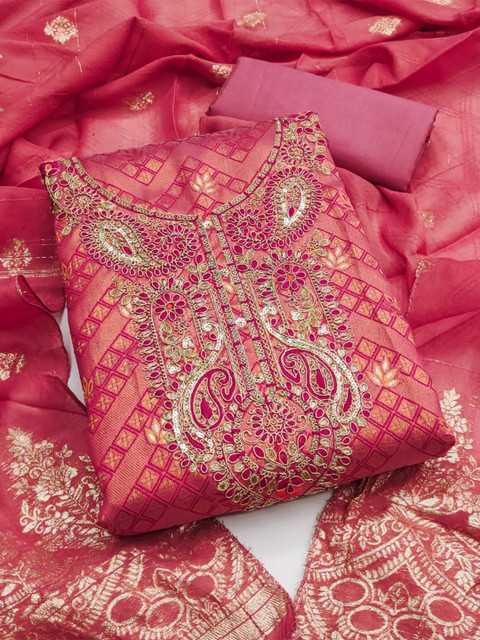 KALINI Embroidered Unstitched Dress Material