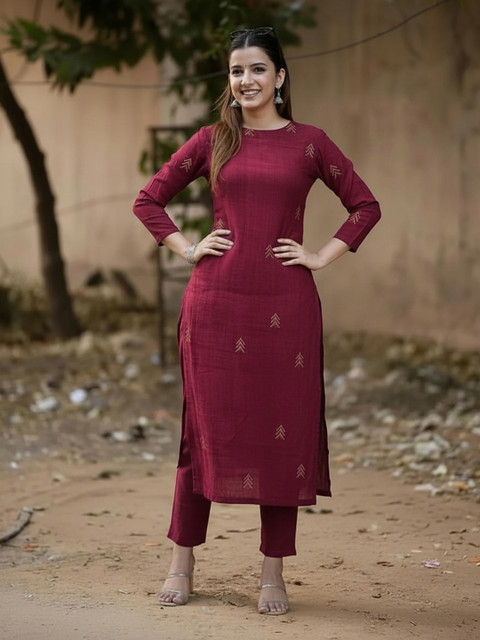 Aaghnya Women Ethnic Motifs Printed Regular Kurta with Trousers & With Dupatta - Image 6