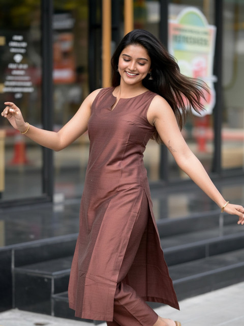Aaghnya Women Regular Kurta with Trousers - Image 2