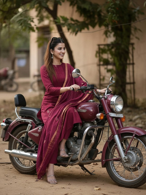 Aaghnya Women Ethnic Motifs Printed Regular Kurta with Trousers & With Dupatta - Image 7