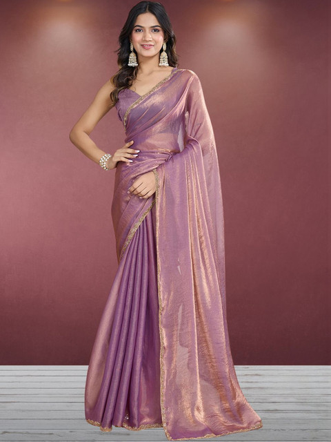 ALBIRA CREATION Beads and Stones Pure Chiffon Banarasi Saree